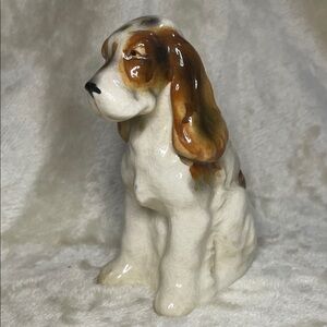 Vintage Yoko Boeki Ceramic Spaniel Dog Figurine - Brown and White